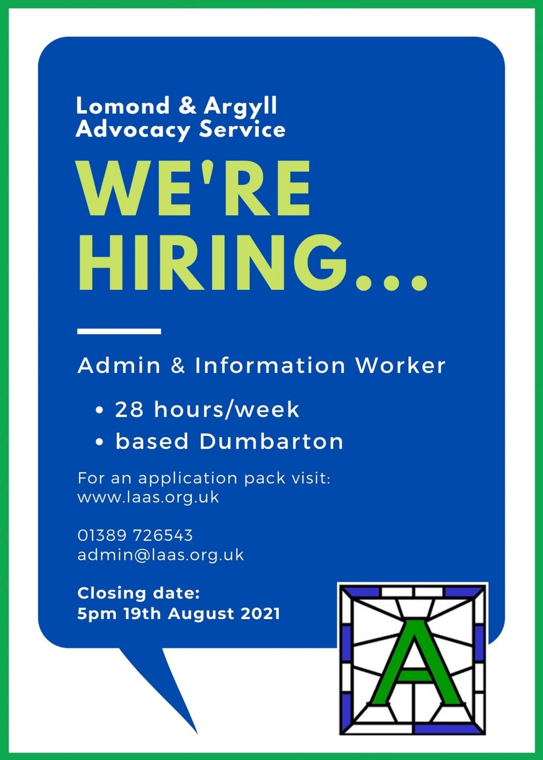 Ag earcú Admin and Information Worker Dumbarton Lomond & Seirbhís